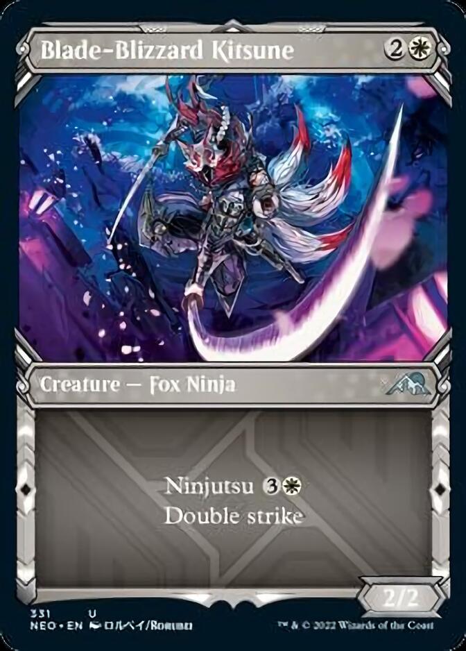 Blade-Blizzard Kitsune (Showcase Ninja) [Kamigawa: Neon Dynasty] - Destination Retro