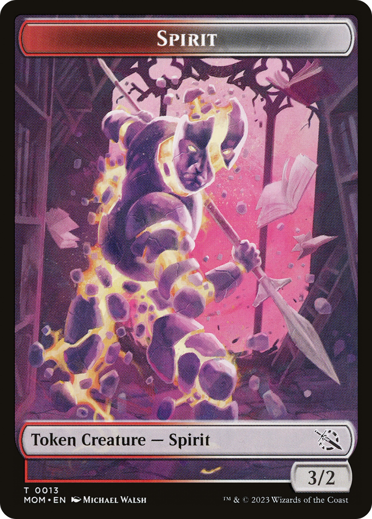 Treasure (21) // Spirit (13) Double-Sided Token [March of the Machine Tokens] - Destination Retro