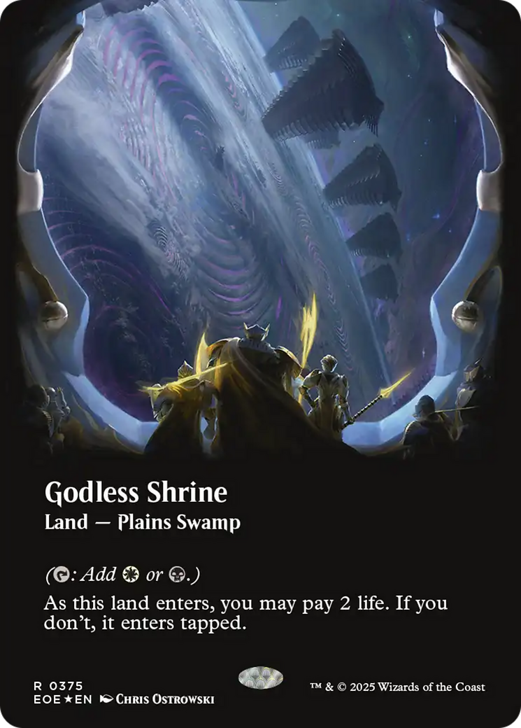 Godless Shrine (Borderless) (Galaxy Foil) [Edge of Eternities] - Destination Retro
