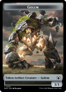 Golem // Clue Double-Sided Token [March of the Machine Commander Tokens] - Destination Retro