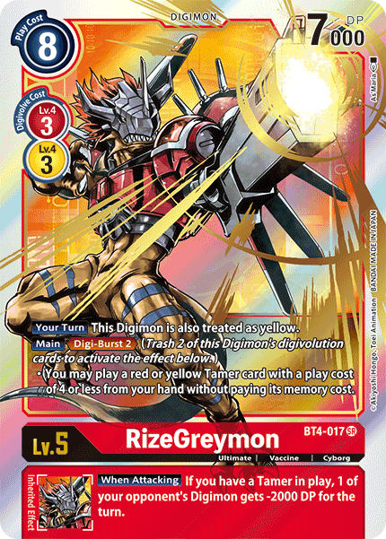 RizeGreymon [BT4-017] (Alternate Art) [Great Legend] - Destination Retro
