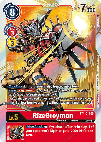 RizeGreymon [BT4-017] (Alternate Art) [Great Legend] - Destination Retro