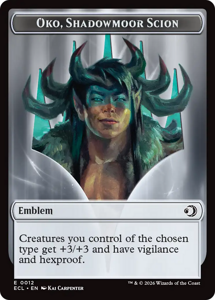 Elk // Emblem - Oko, Shadowmoor Scion Double-Sided Token [Lorwyn Eclipsed Tokens] - Destination Retro