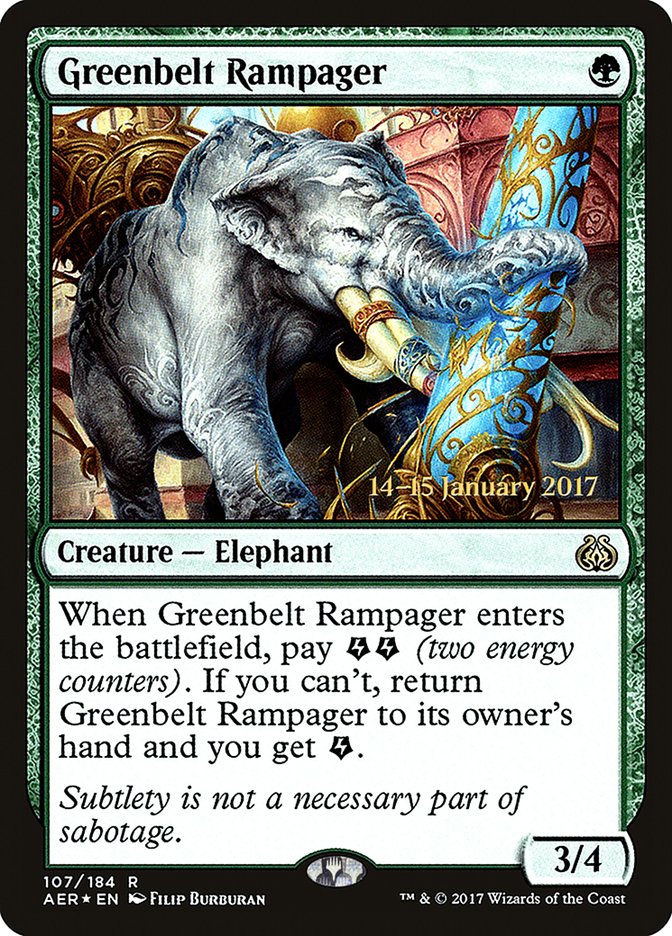 Greenbelt Rampager [Aether Revolt Prerelease Promos] - Destination Retro