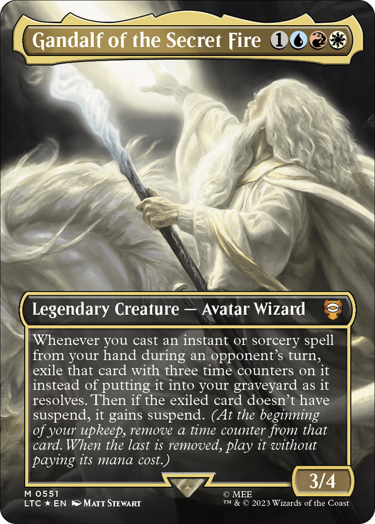 Gandalf of the Secret Fire (Borderless) (Surge Foil) [The Lord of the Rings: Tales of Middle-Earth Commander] - Destination Retro