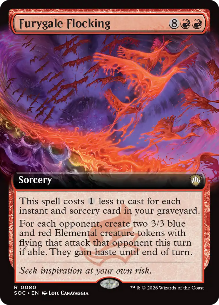 Furygale Flocking (Extended Art) [Secrets of Strixhaven Commander] - Destination Retro