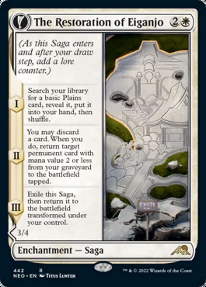 The Restoration of Eiganjo // Architect of Restoration (Extended Art) [Kamigawa: Neon Dynasty] - Destination Retro
