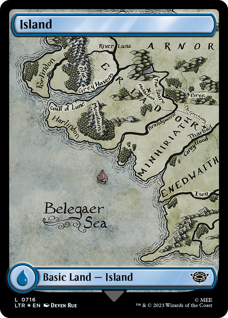 Island (0716) (Surge Foil) [The Lord of the Rings: Tales of Middle-Earth] - Destination Retro