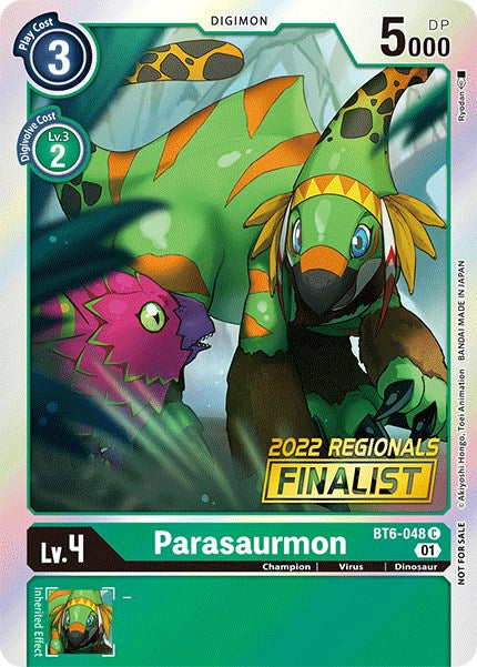 Parasaurmon [BT6-048] (2022 Championship Online Regional) (Online Finalist) [Double Diamond Promos] - Destination Retro