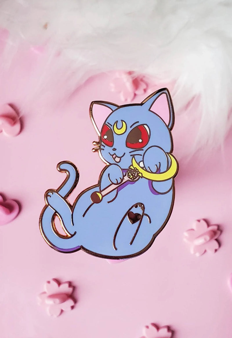 NightK - Moon Cat Lunna  -  Hard Enamel Pin - Destination Retro