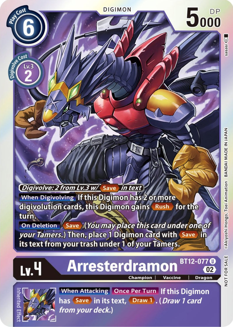 Arresterdramon [BT12-077] (Box Topper) [Across Time] - Destination Retro
