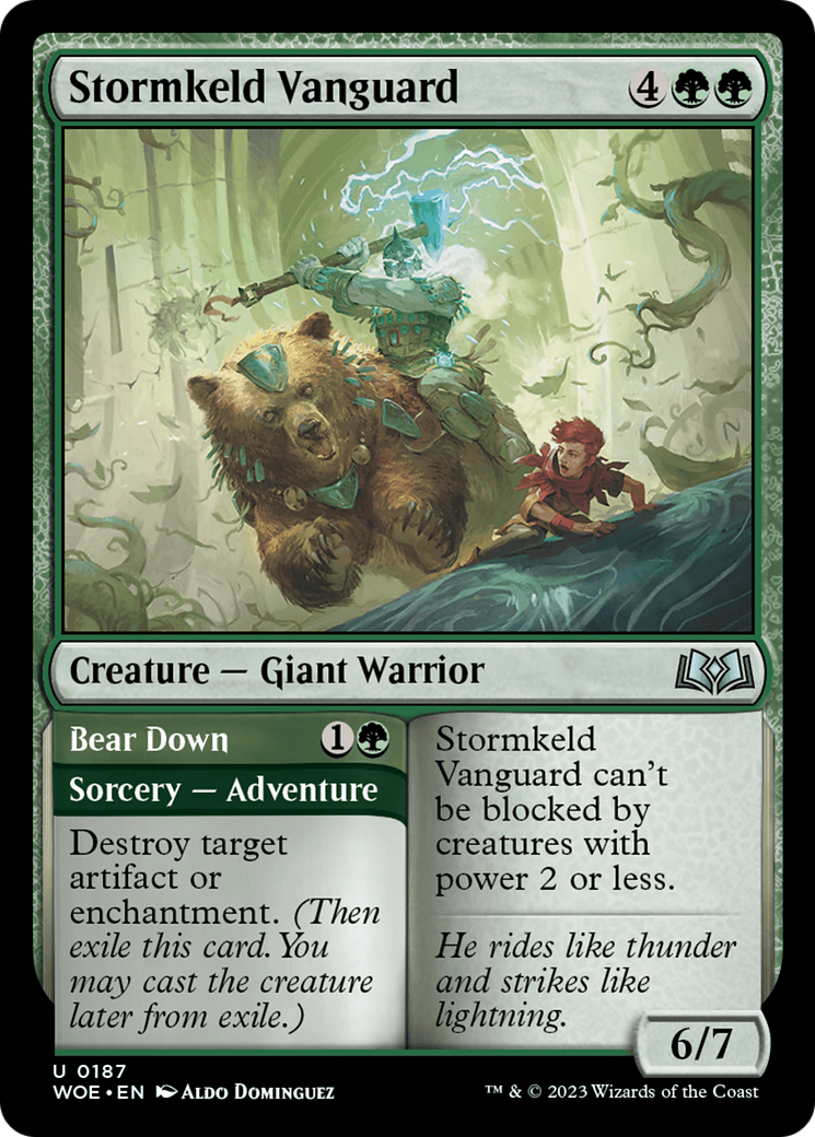 Stormkeld Vanguard // Bear Down [Wilds of Eldraine] - Destination Retro