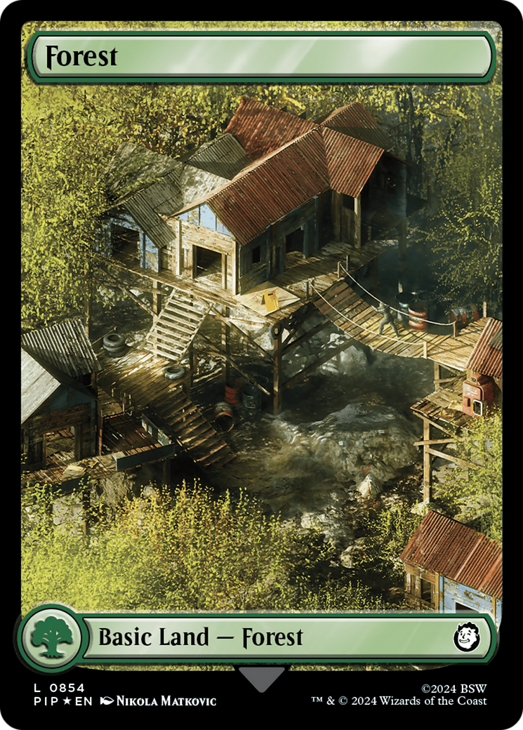 Forest (0854) (Surge Foil) [Fallout] - Destination Retro