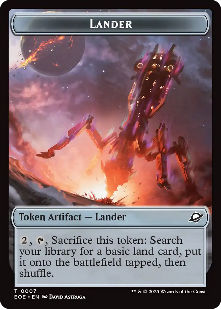 Human Soldier // Lander (0007) Doubled-Sided Token [Edge of Eternities Tokens] - Destination Retro
