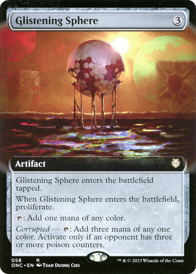 Glistening Sphere (Extended Art) [Phyrexia: All Will Be One Commander] - Destination Retro