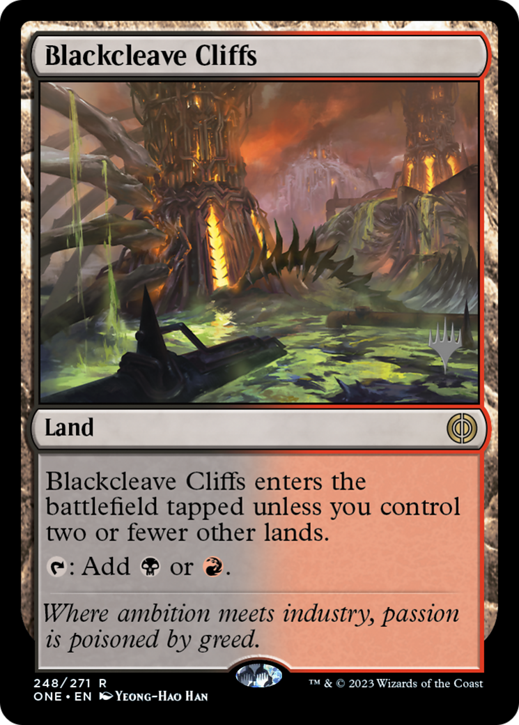 Blackcleave Cliffs (Promo Pack) [Phyrexia: All Will Be One Promos] - Destination Retro