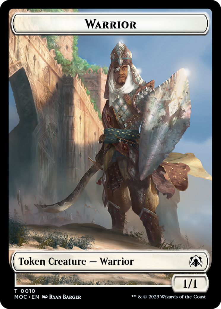 Warrior // Elspeth, Sun's Champion Emblem Double-Sided Token [March of the Machine Commander Tokens] - Destination Retro