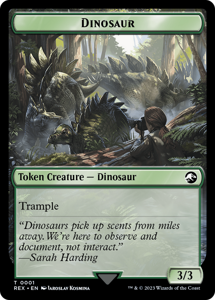 Treasure (0018) // Dinosaur (0001) Double-Sided Token [The Lost Caverns of Ixalan Tokens] - Destination Retro