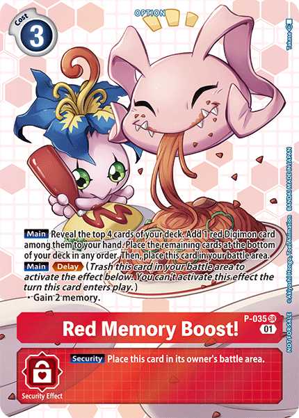 Red Memory Boost! [P-035] (Box Promotion Pack - Next Adventure) [Promotional Cards] - Destination Retro