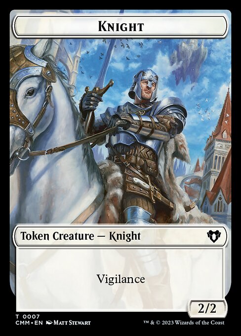 Treasure // Knight Double-Sided Token [Commander Masters Tokens] - Destination Retro