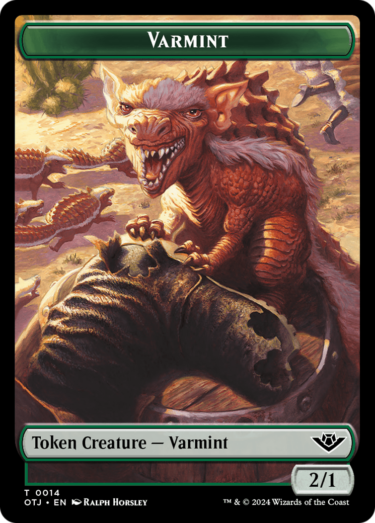 Mercenary // Varmint Double-Sided Token [Outlaws of Thunder Junction Tokens] - Destination Retro
