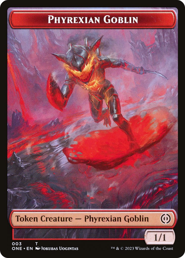 Phyrexian Goblin // Drone Double-Sided Token [Phyrexia: All Will Be One Tokens] - Destination Retro