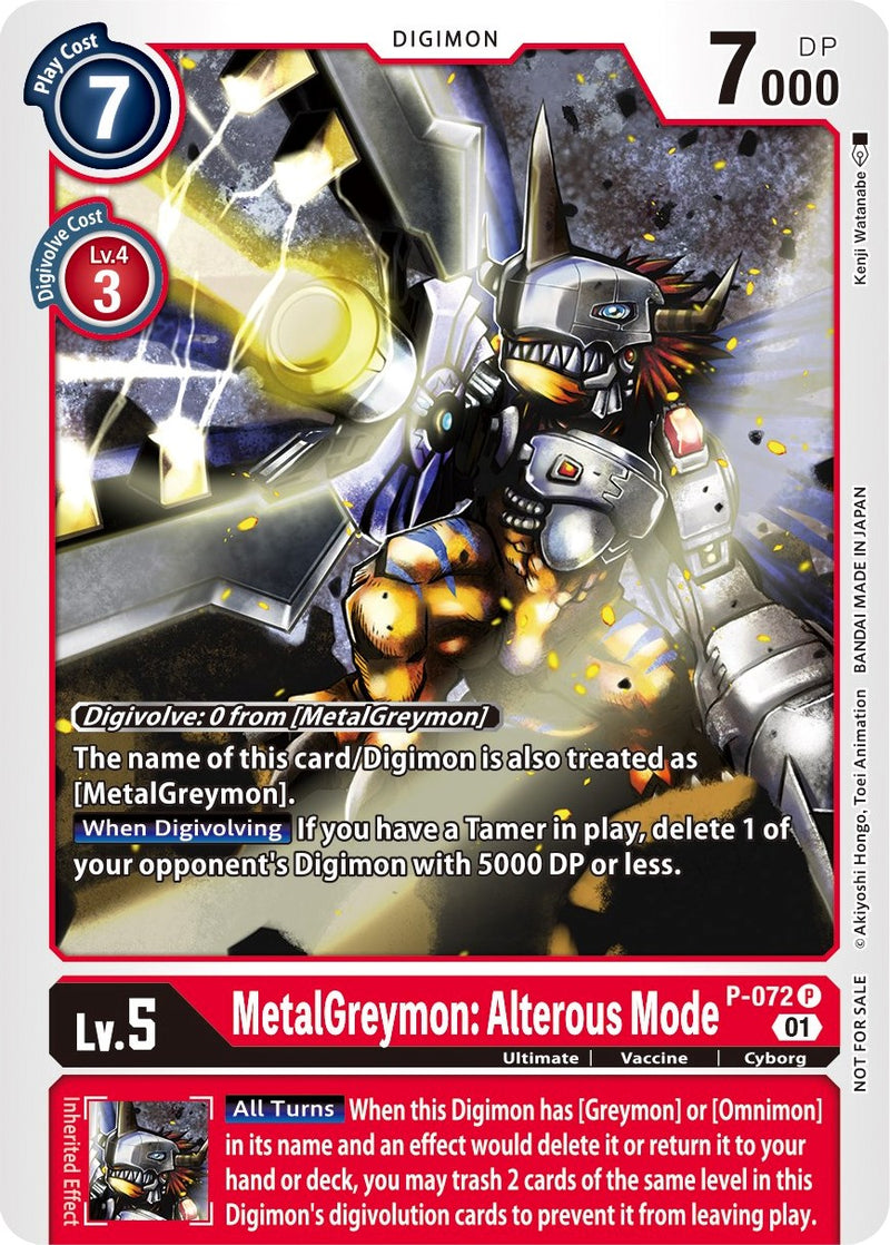 MetalGreymon: Alterous Mode [P-072] (Update Pack) [Promotional Cards] - Destination Retro