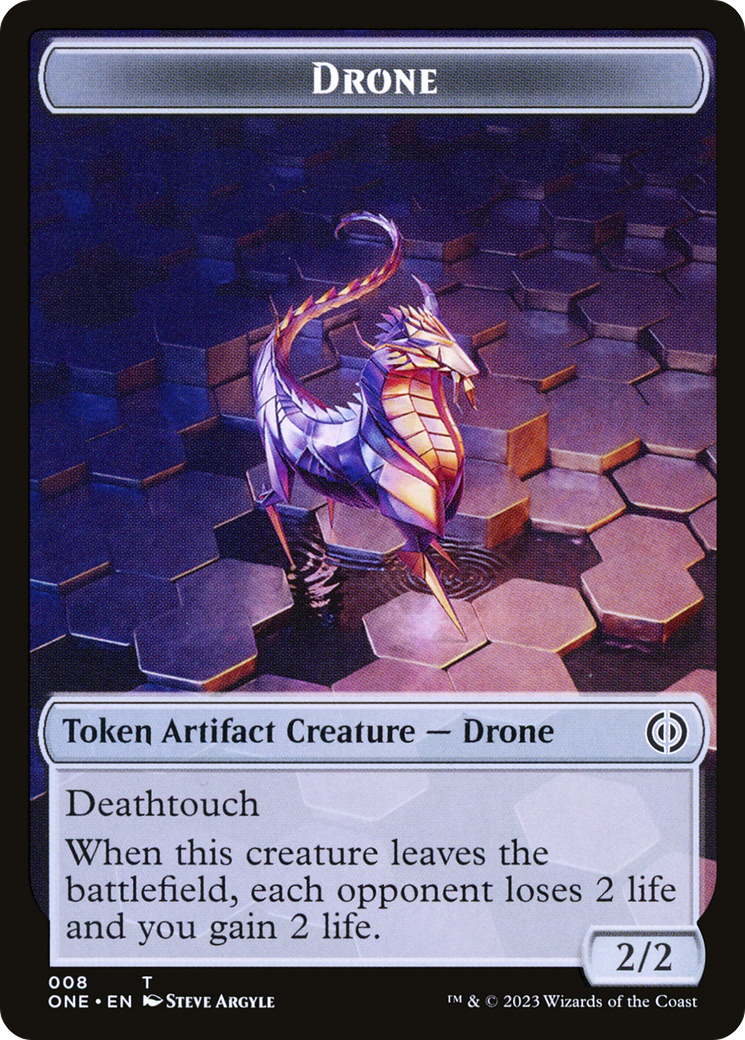 Phyrexian Goblin // Drone Double-Sided Token [Phyrexia: All Will Be One Tokens] - Destination Retro