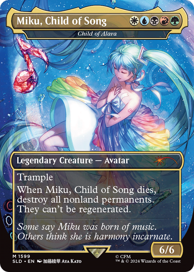 Miku, Child of Song - Child of Alara (Rainbow Foil) [Secret Lair Drop Series] - Destination Retro