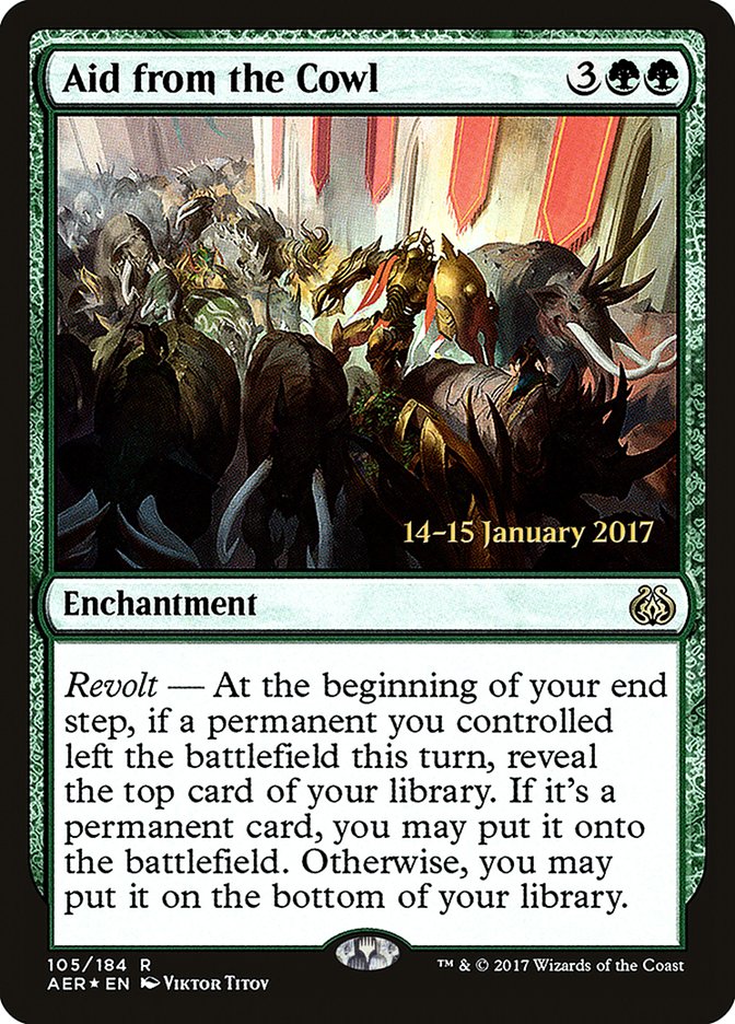 Aid from the Cowl [Aether Revolt Prerelease Promos] - Destination Retro