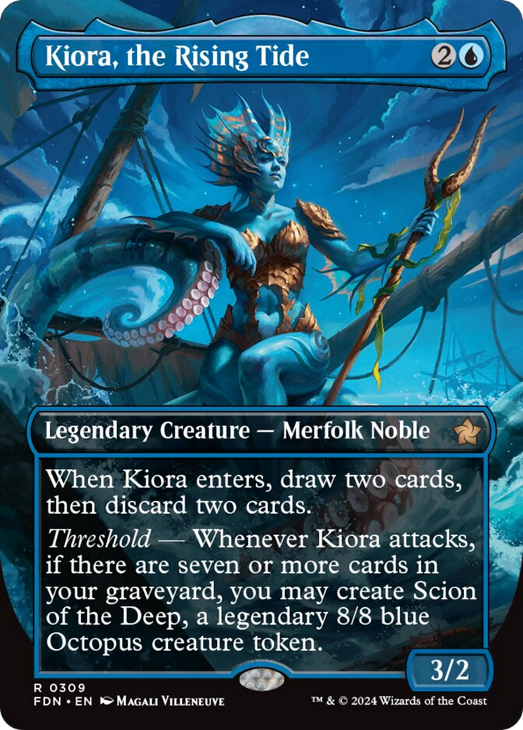 Kiora, the Rising Tide (Borderless) [Foundations] - Destination Retro