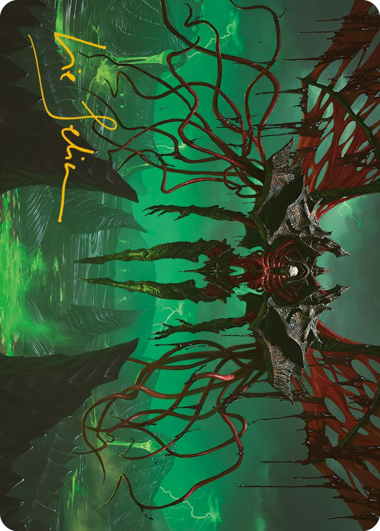 Archfiend of the Dross Art Card (Gold-Stamped Signature) [Phyrexia: All Will Be One Art Series] - Destination Retro