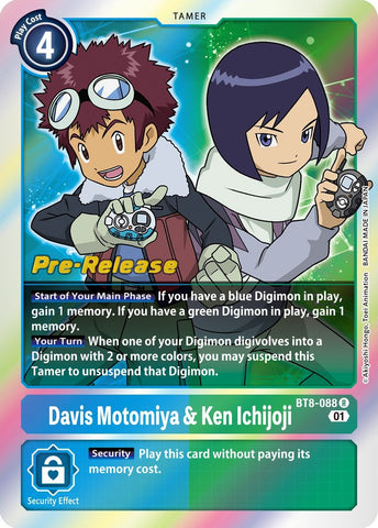 Davis Motomiya & Ken Ichijoji [BT8-088] [New Awakening Pre-Release Cards] - Destination Retro
