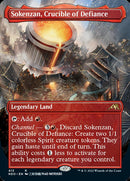 Sokenzan, Crucible of Defiance (Borderless Alternate Art) [Kamigawa: Neon Dynasty] - Destination Retro
