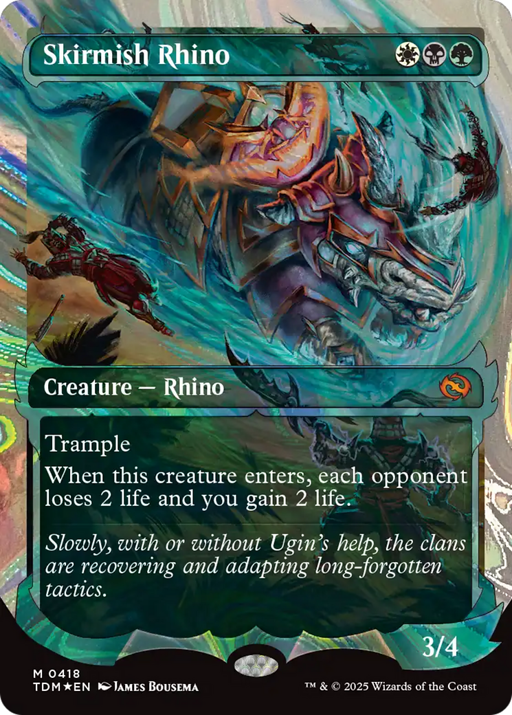Skirmish Rhino (0418) (Showcase) (Halo Foil) [Tarkir: Dragonstorm] - Destination Retro