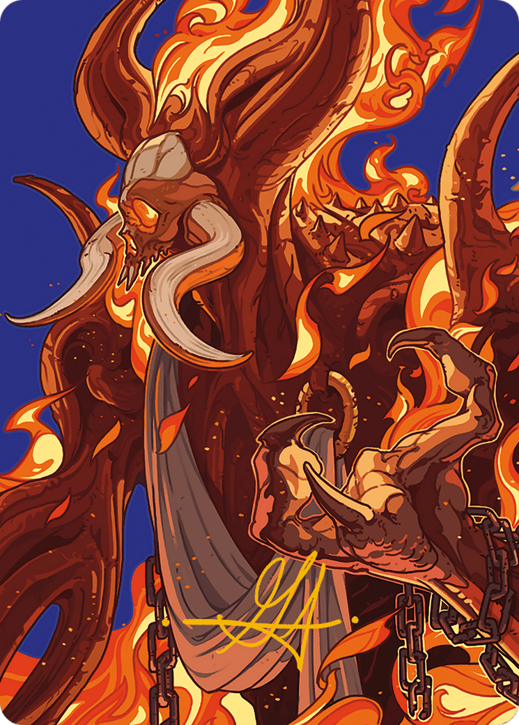 Phlage, Titan of Fire's Fury Art Card (Gold-Stamped Signature) [Modern Horizons 3 Art Series] - Destination Retro