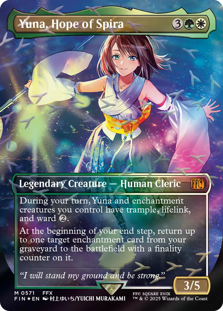 Yuna, Hope of Spira (Borderless) (Chocobo Track Foil) [FINAL FANTASY] - Destination Retro