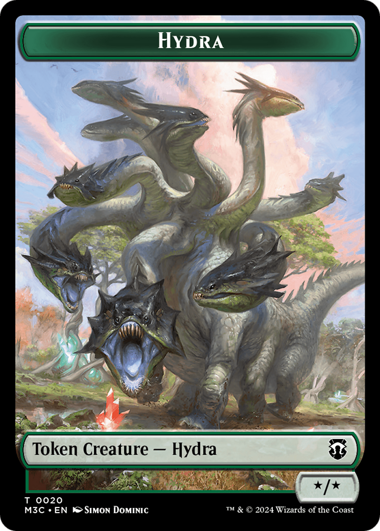 Hydra (Ripple Foil) // Boar Double-Sided Token [Modern Horizons 3 Commander Tokens] - Destination Retro
