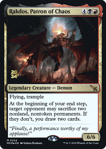 Rakdos, Patron of Chaos [Murders at Karlov Manor Prerelease Promos] - Destination Retro