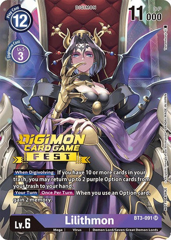 Lilithmon [BT3-091] (Digimon Card Game Fest 2022) [Release Special Booster Promos] - Destination Retro
