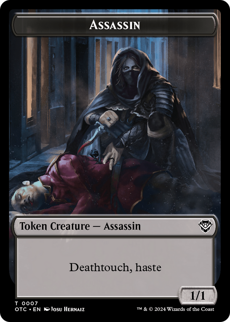 Assassin // Food Double-Sided Token [Outlaws of Thunder Junction Commander Tokens] - Destination Retro