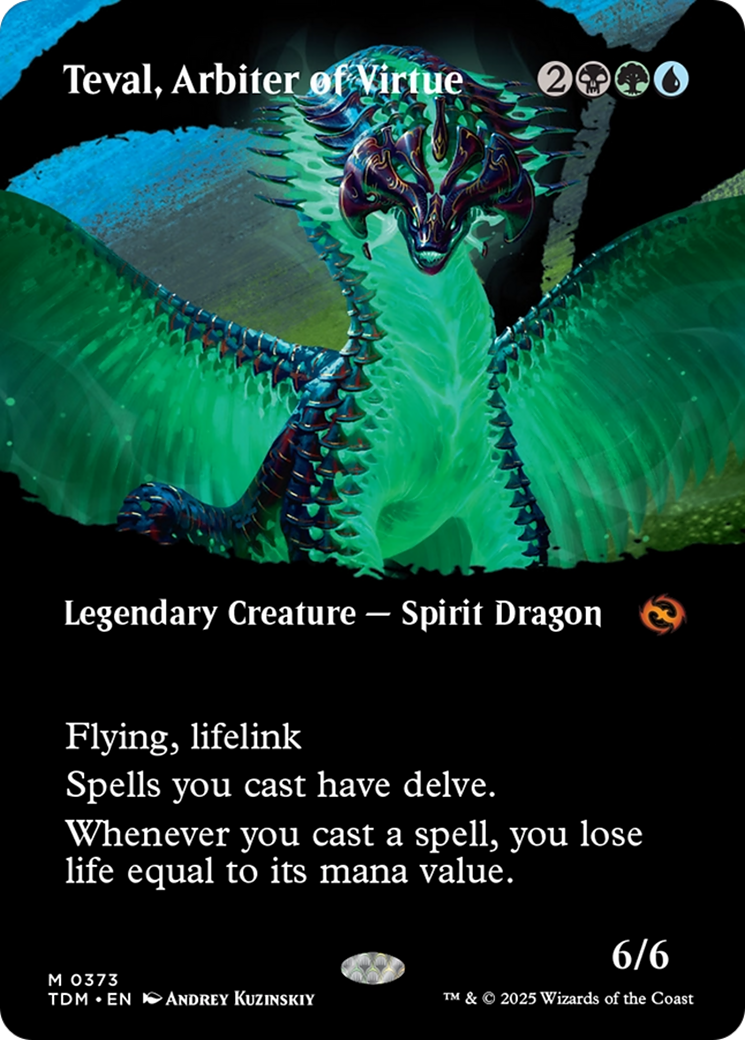Teval, Arbiter of Virtue (Borderless) [Tarkir: Dragonstorm] - Destination Retro