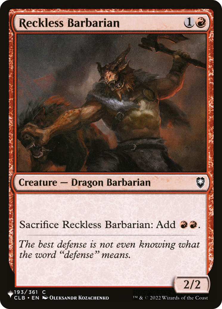 Reckless Barbarian [The List] - Destination Retro