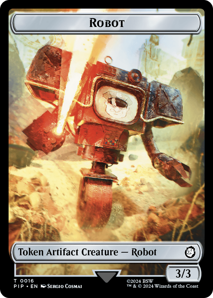 Robot // Treasure (0018) Double-Sided Token [Fallout Tokens] - Destination Retro