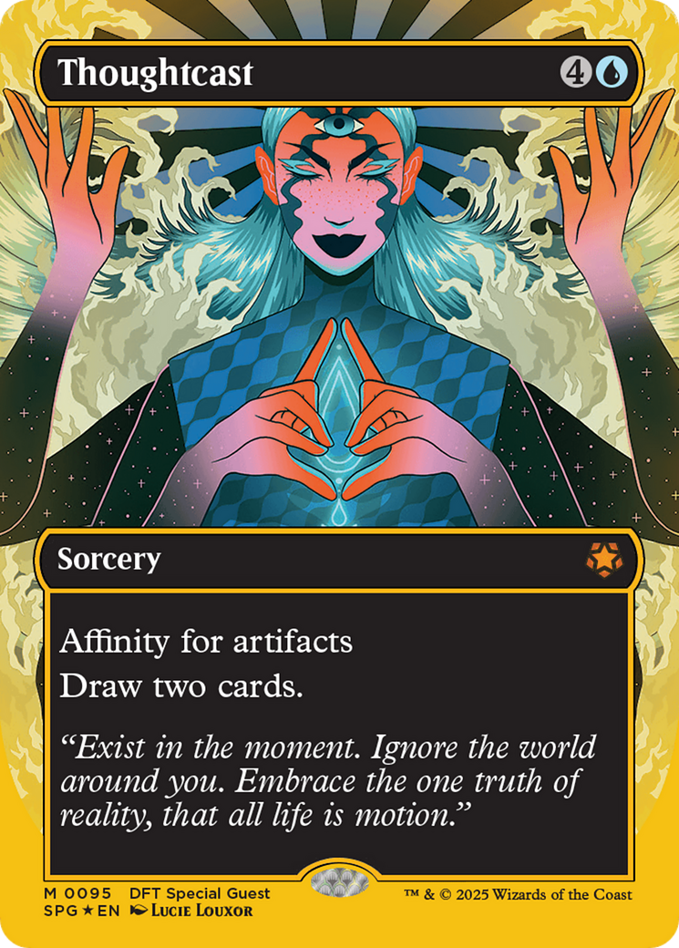 Thoughtcast (Borderless) (First-Place Foil) [Aetherdrift Special Guests] - Destination Retro