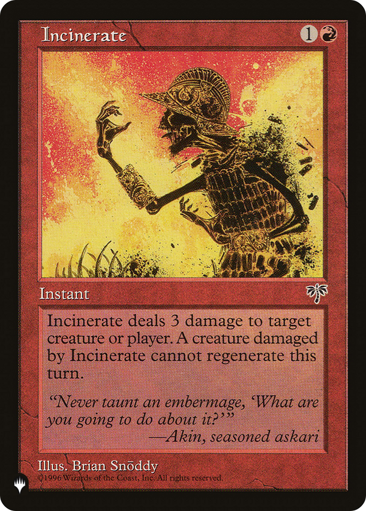 Incinerate [The List] - Destination Retro