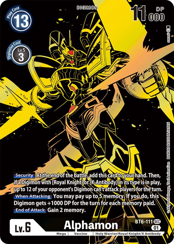 Alphamon [BT6-111] (Alternate Art) (Gold) [Double Diamond Promos] - Destination Retro