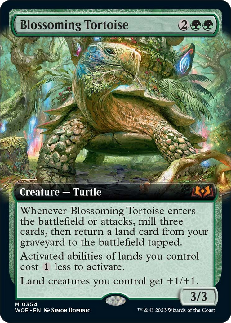 Blossoming Tortoise (Extended Art) [Wilds of Eldraine] - Destination Retro