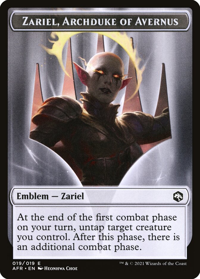 Spider // Zariel, Archduke of Avernus Emblem Double-Sided Token [Dungeons & Dragons: Adventures in the Forgotten Realms Tokens] - Destination Retro