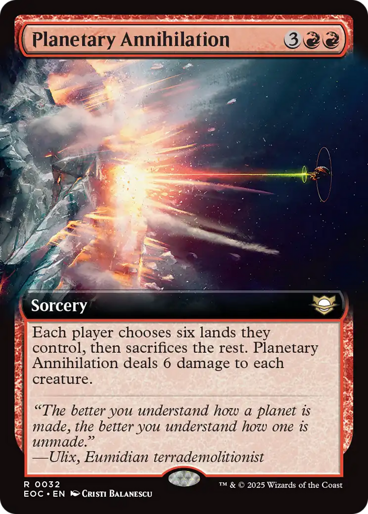 Planetary Annihilation (Extended Art) [Edge of Eternities Commander] - Destination Retro